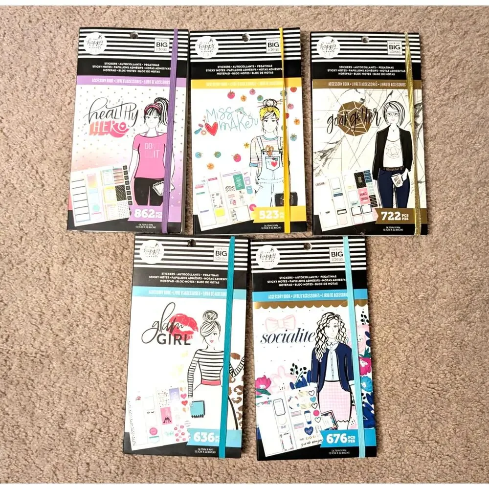 Happy Planner Accessory Book Bundle (5) Planner Girl Stickers MAMBI